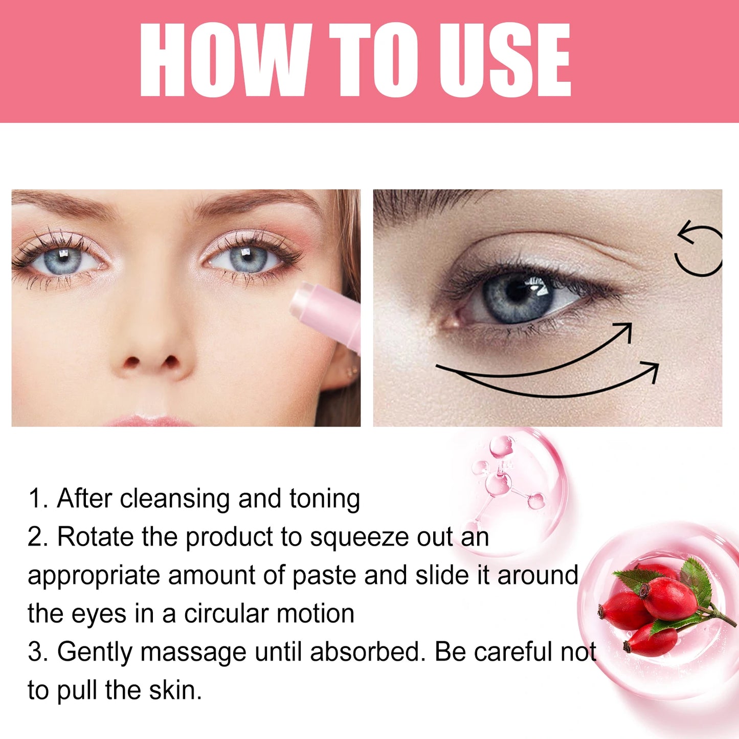 Brightening Eye Balm Glowing Repair Under Eye Stick Instant Wrinkle Eye Bags Dark Circles Puffiness Removal Skin Care Cream