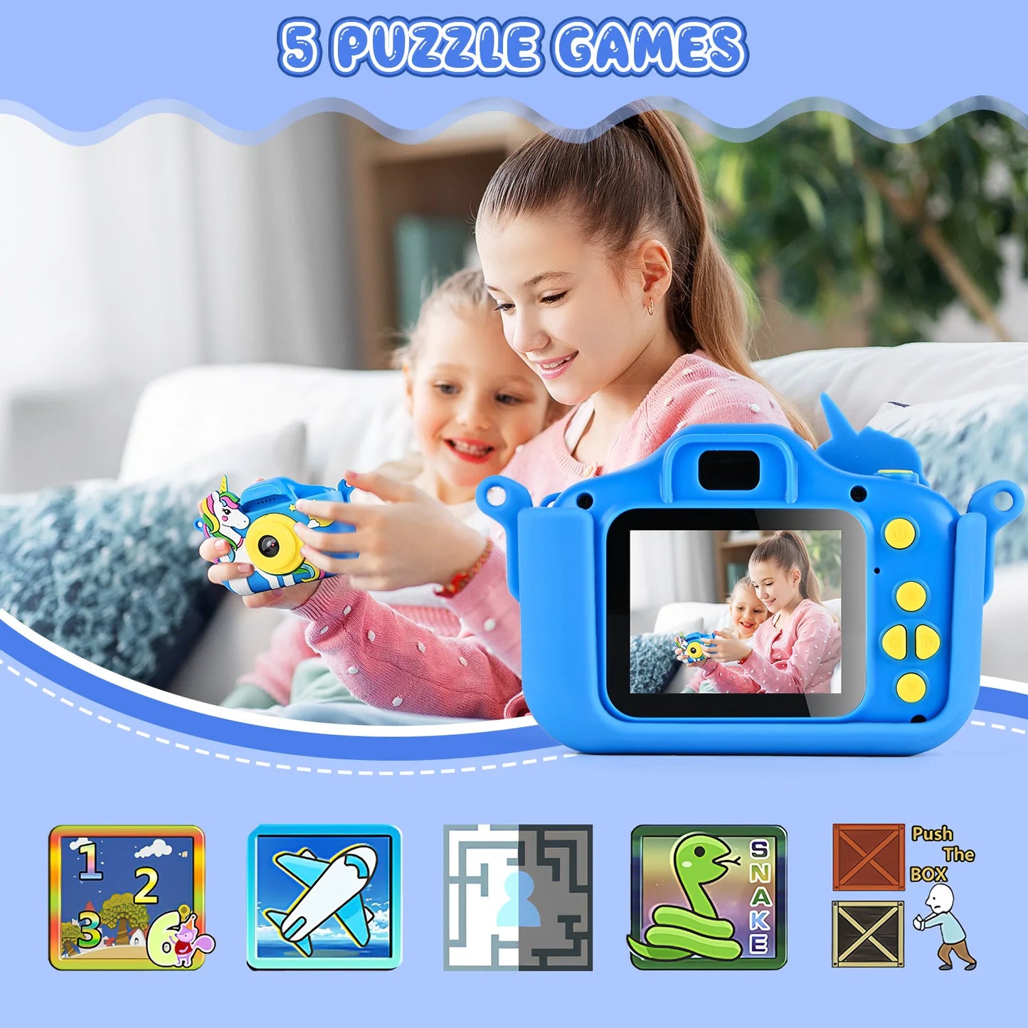 Kids Camera 1080, 2.0 Inch Screen 32GB SD Card, Kids Photo Machine Gifts 3 4 5 6 7 years old