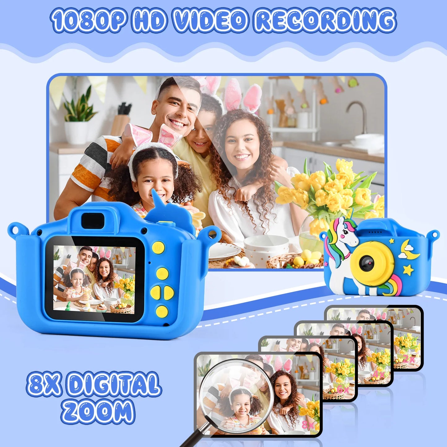 Kids Camera 1080, 2.0 Inch Screen 32GB SD Card, Kids Photo Machine Gifts 3 4 5 6 7 years old
