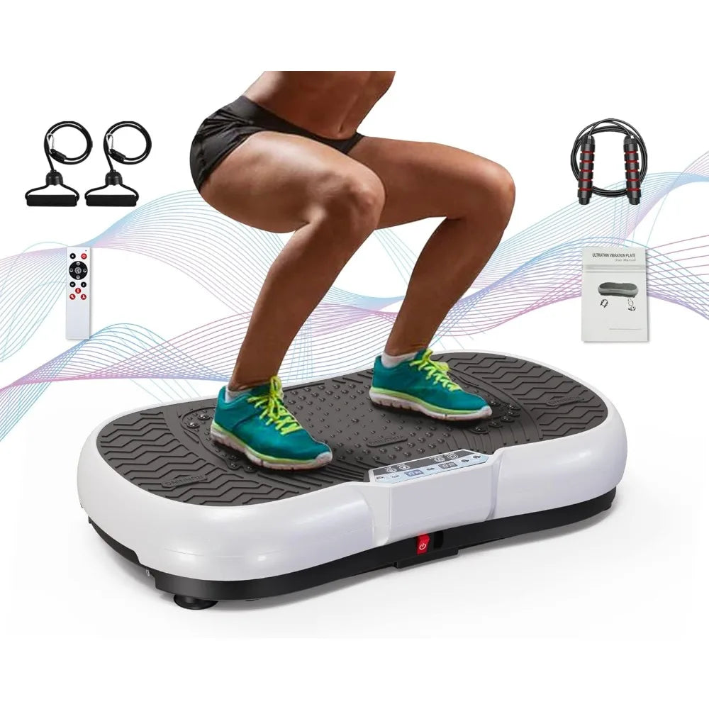 Vibration Plate Exercise Machine 10 Modes, Whole Body Workout Vibration Fitness Bluetooth Speaker