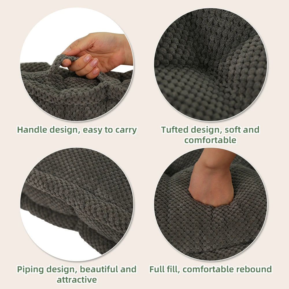 Meditation Floor Pillow, Square Pillows Seating for Adults, Tufted Corduroy Floor Cushion f