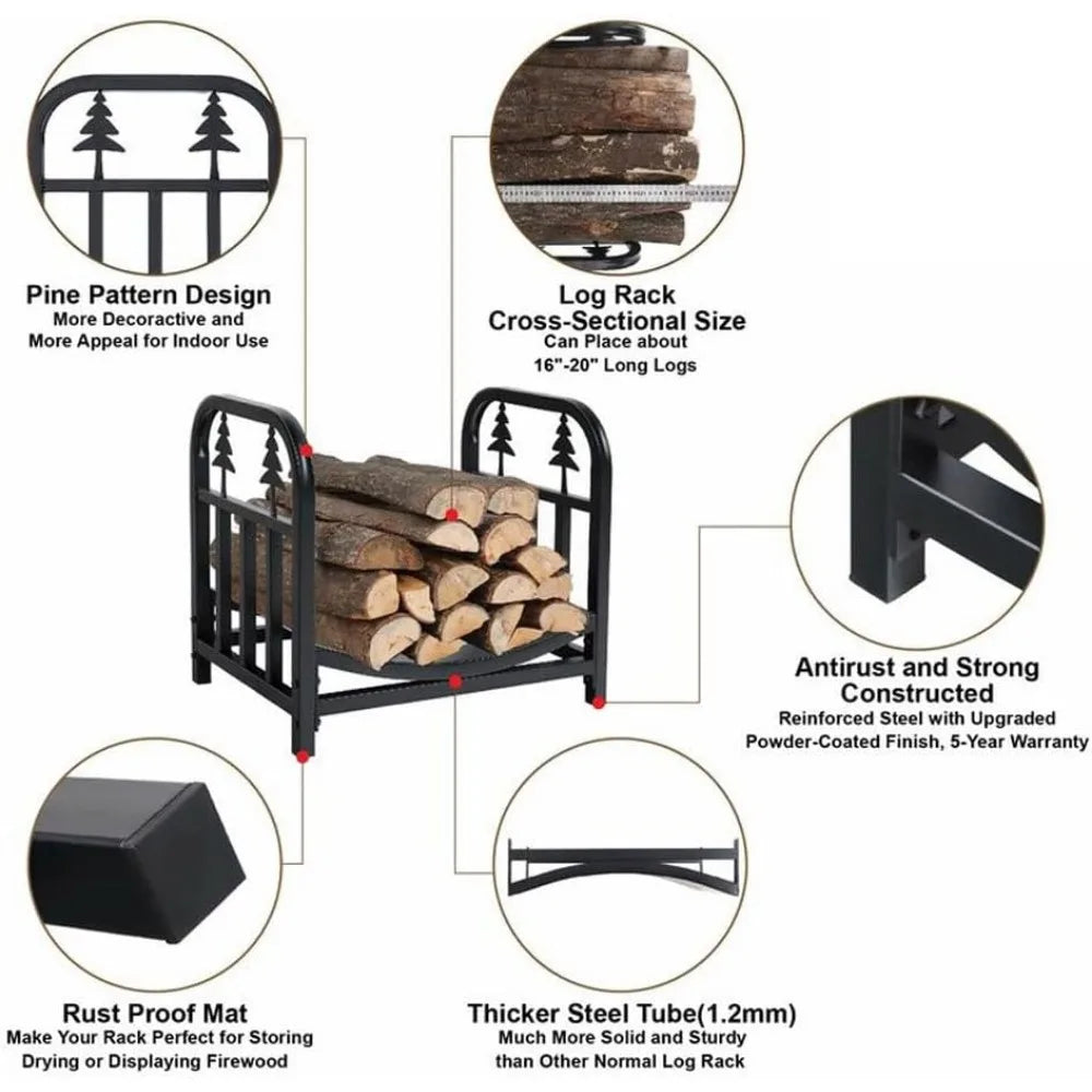 Log Store Firewood Rack Heavy Duty Outdoor Firewood Holder