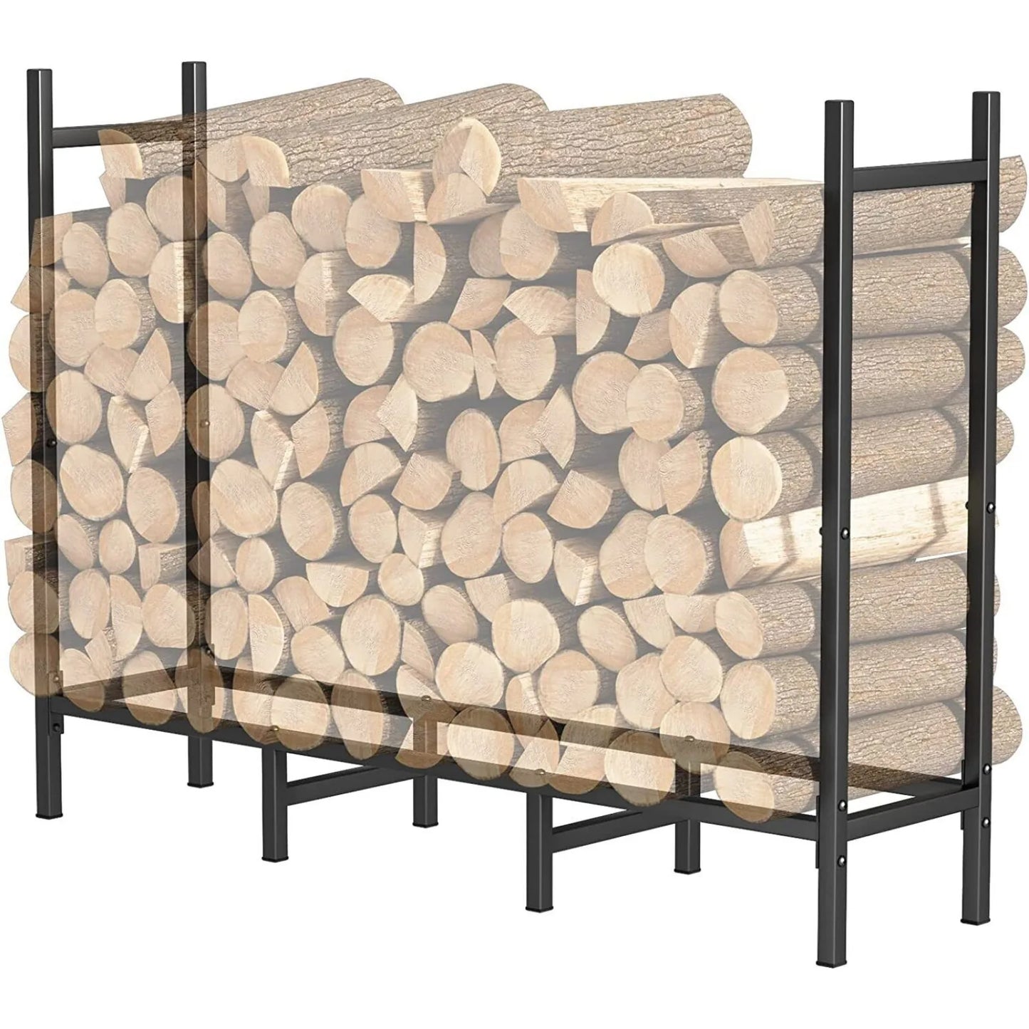 Heavy Duty Outdoor Firewood Rack Adjustable Holder