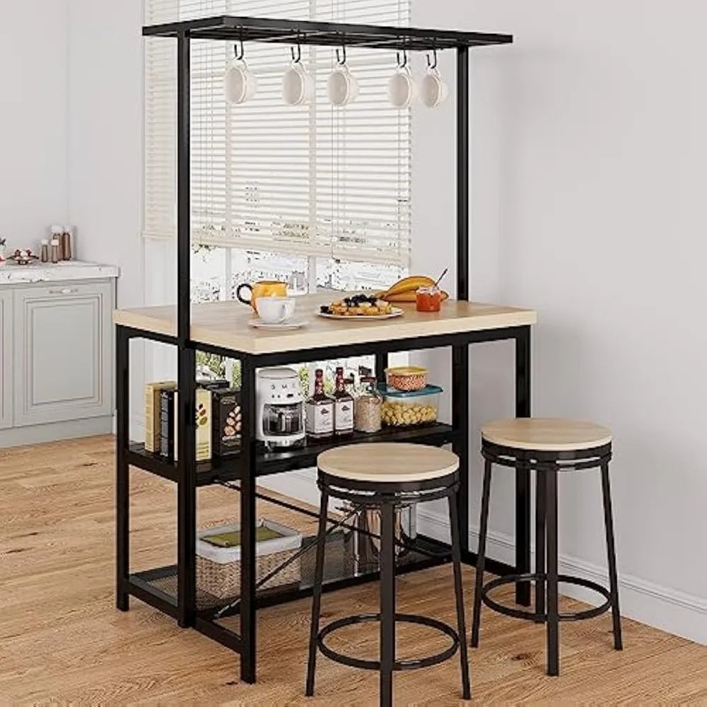42'' Large Kitchen Island Bakers Rack Microwave Oven Stand Shelf with 3 Tier Storage,