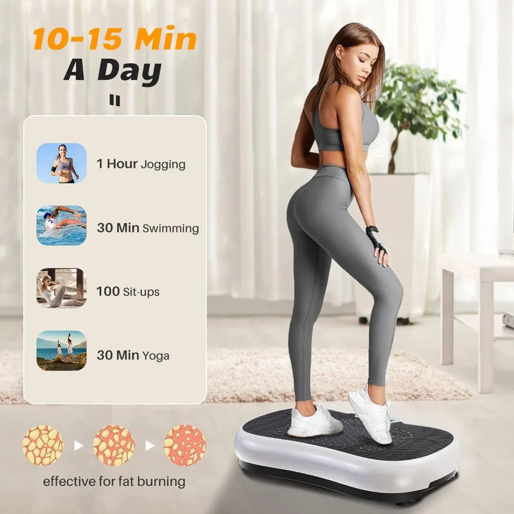 Vibration Plate Exercise Machine 10 Modes, Whole Body Workout Vibration Fitness Bluetooth Speaker