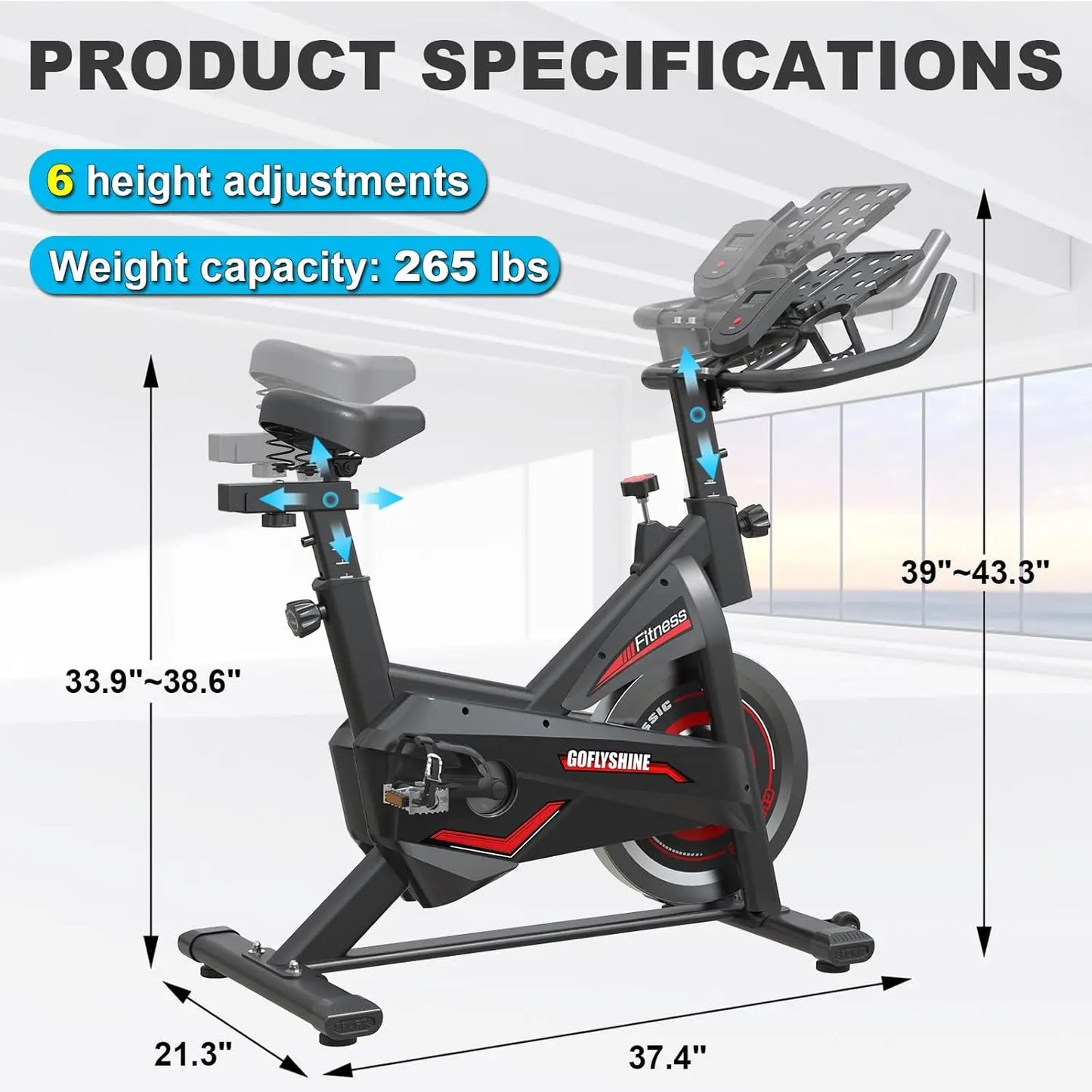 Stationary ,Exercise Bike  Indoor Cycling Bike for Home  Gym,
