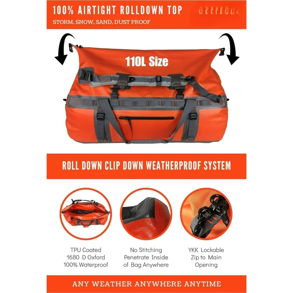 Heavy Duty Waterproof Travel Duffel Bags for Camping Backpack Climbing Hiking