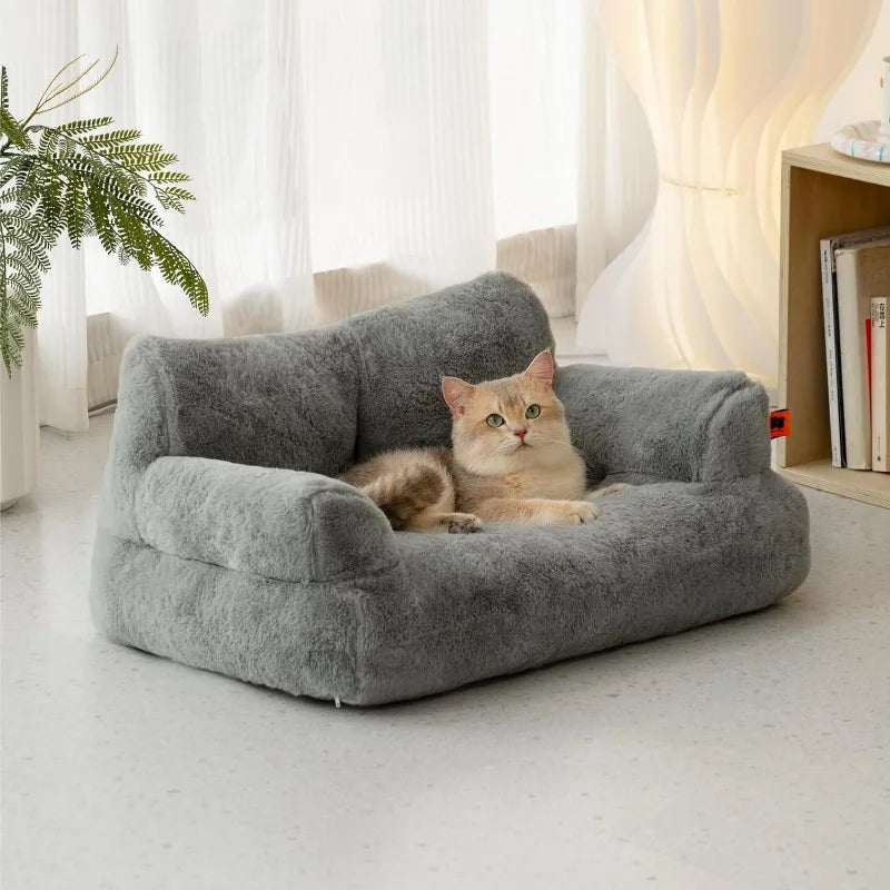 Pet Couch Bed, Washable Cat Bed Small Dogs up to 25 lbs, Non-Slip Bottom,