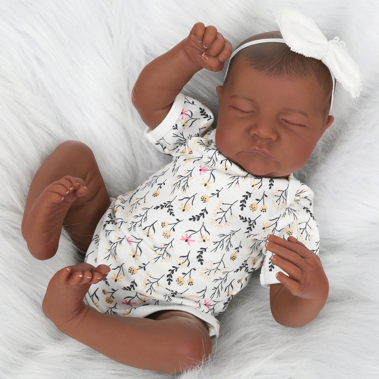 Reborn Baby Dolls Black Girl - 18 Inch Realistic Newborn African American Doll