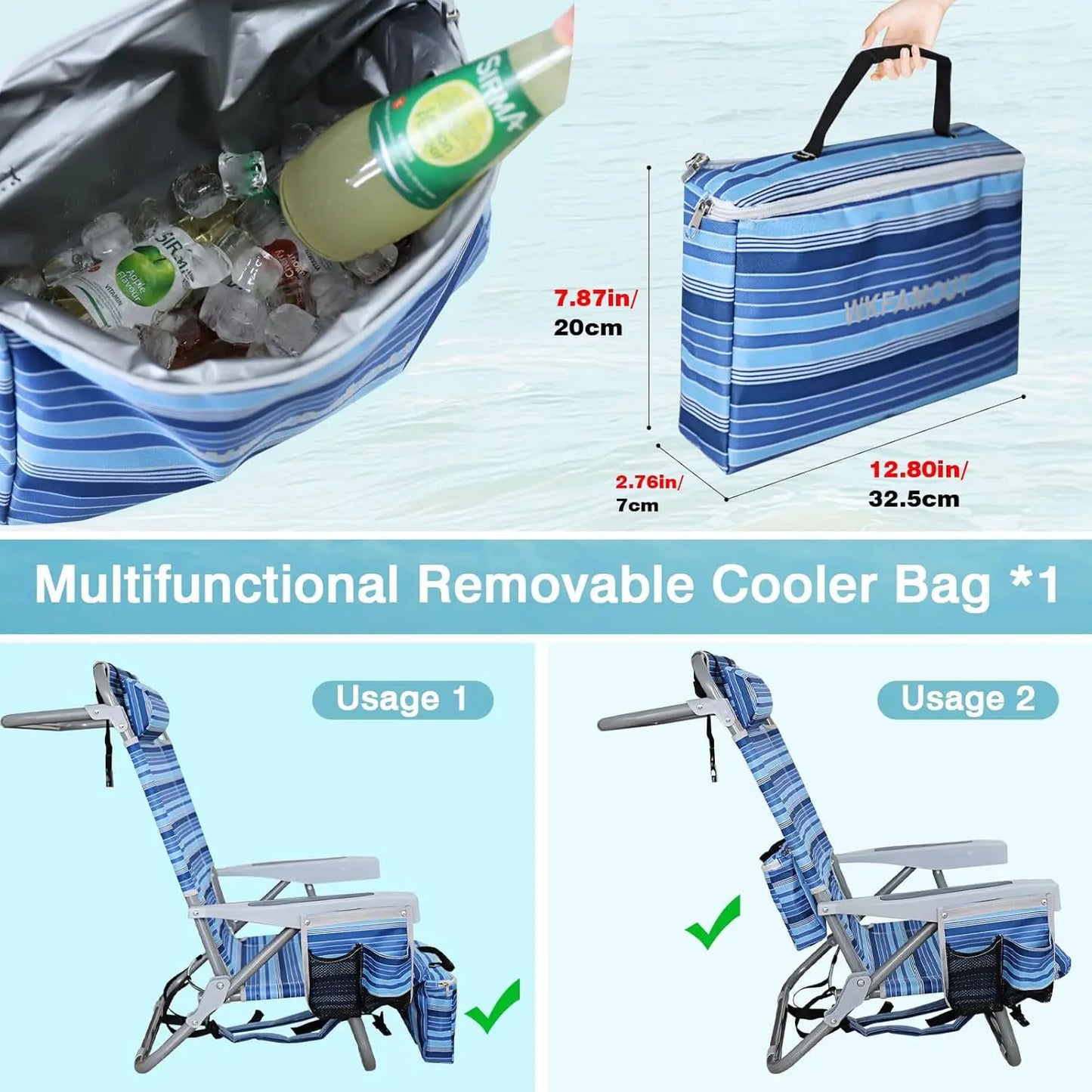Folding Beach Chairs Set of 2 for Adults Heavy Duty 350Ibs with Camping Table
