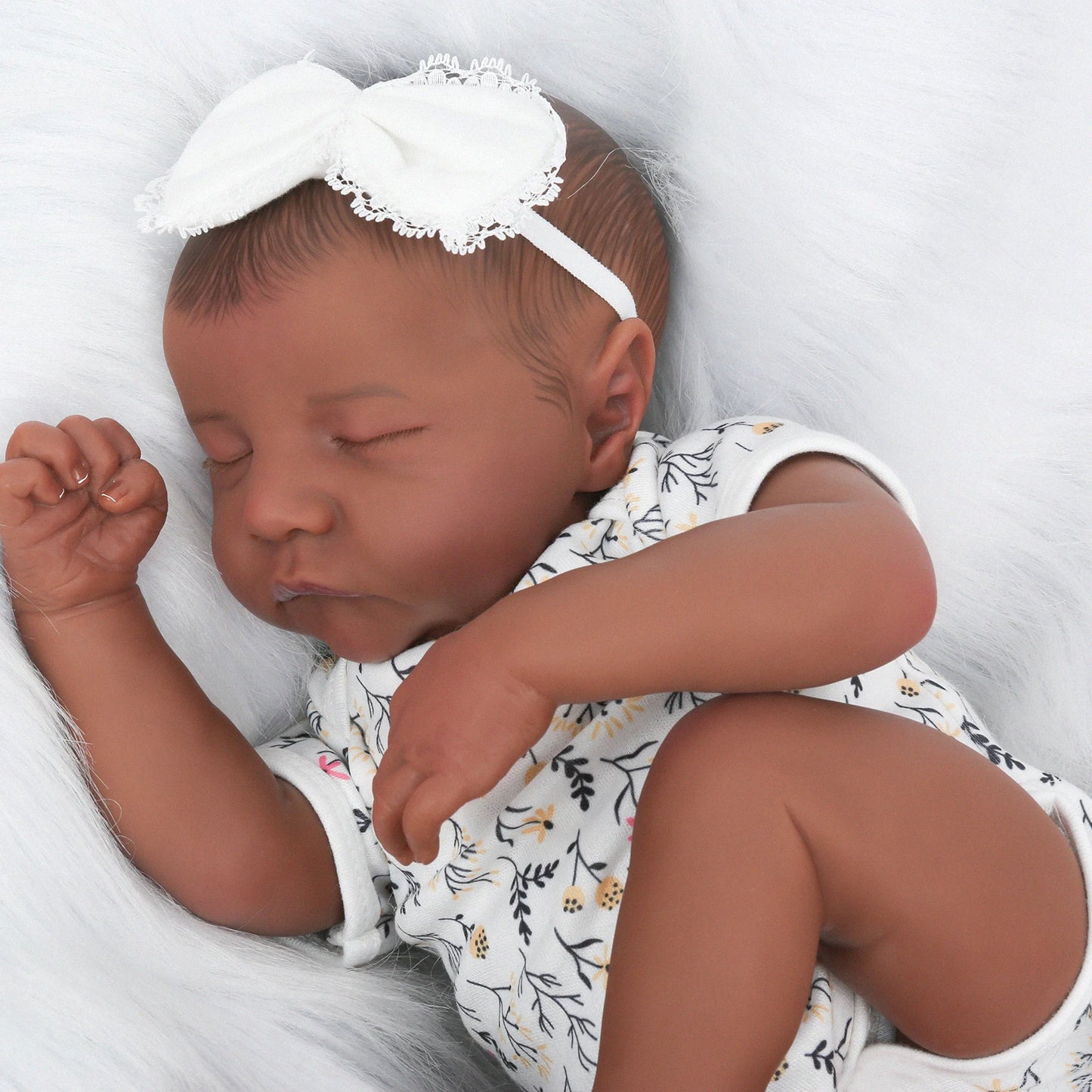 Reborn Baby Dolls Black Girl - 18 Inch Realistic Newborn African American Doll
