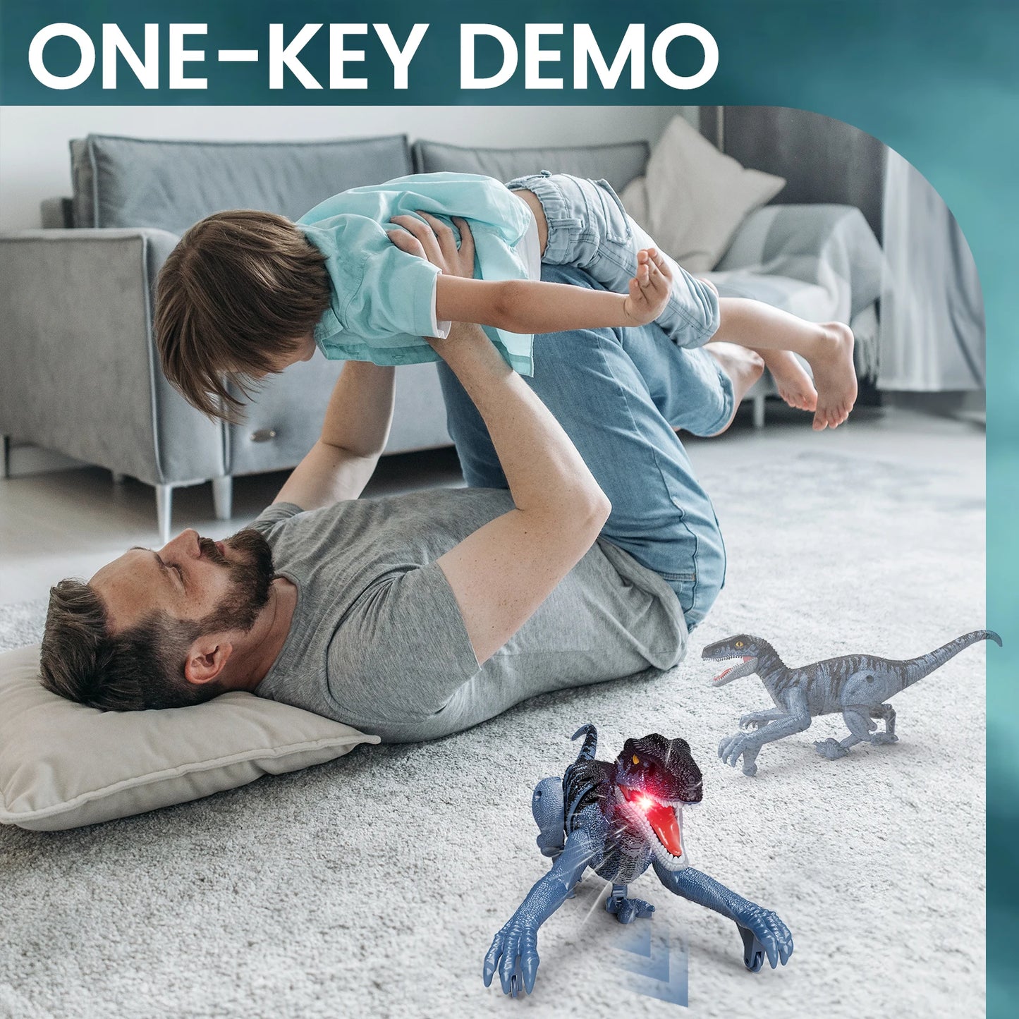 Remote Control Dinosaur, Mini  Walking RC Robot Dinosaur with Lights,  for Kids Boy Girl