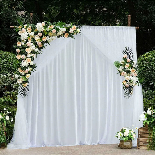 Party Backdrop Curtain White Wedding Background Cloth for Decoration