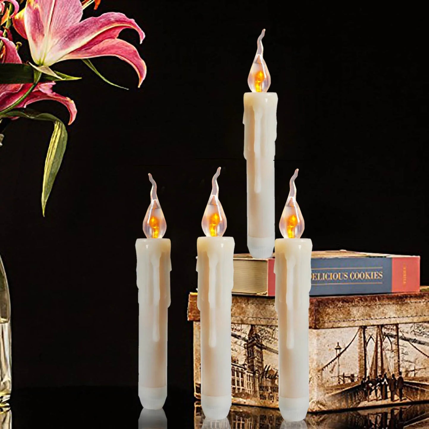 6pcs Battery Operated Flameless Led Taper Candles Lights