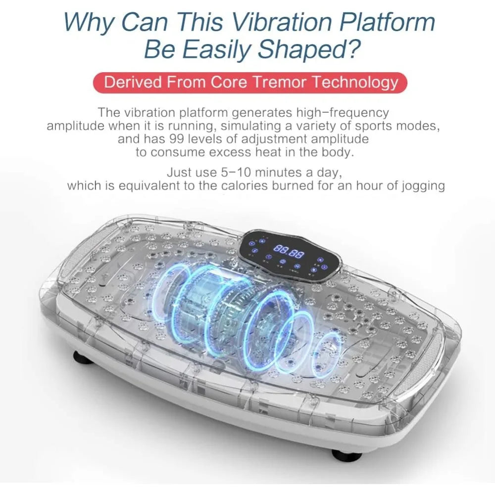Vibration Plate Exercise Machine Whole Body Workout Vibration Fitness Platform 99 Levels