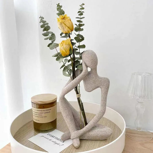Sculptures Elegant Room Ornaments Sandstone Resin Thinker Statue