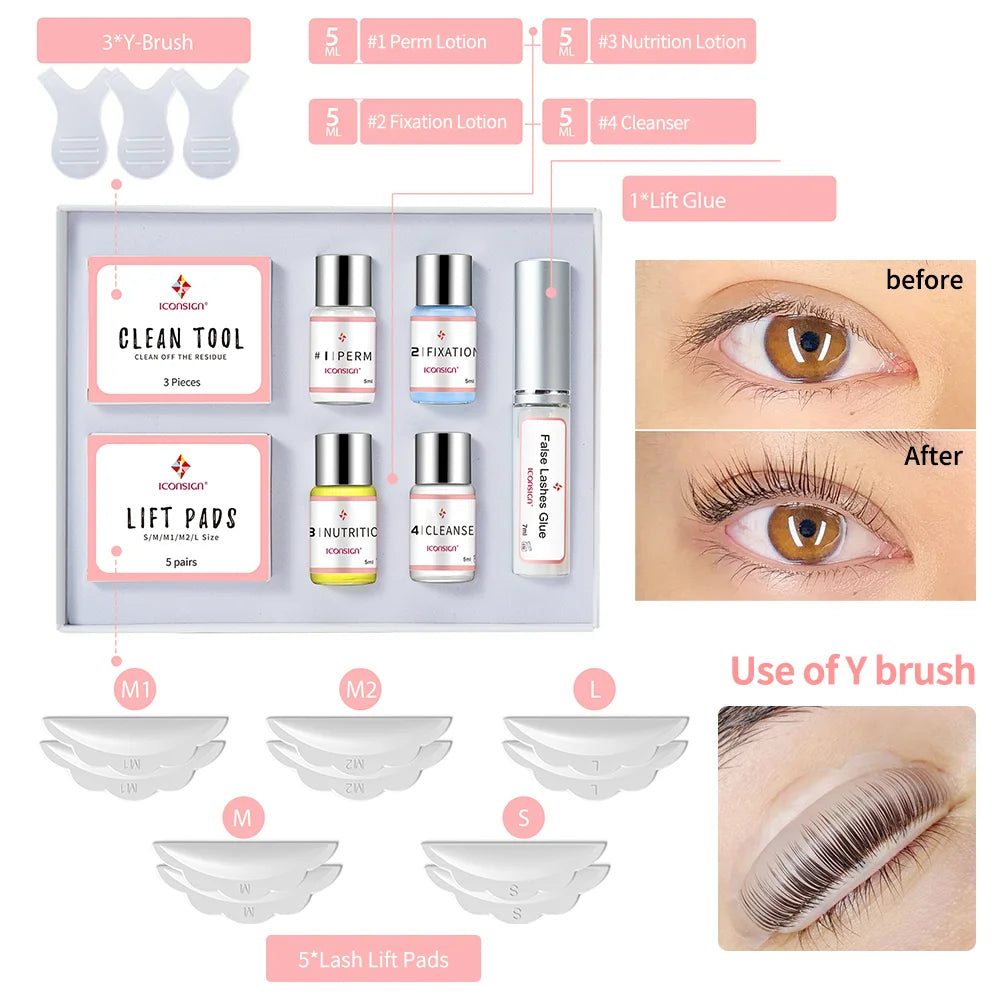 Lash Lift Kit ICONSIGN Eyelash Perming Kit Eyelash Perm Eyelash Enhancer Serum Eye Lash Make Up