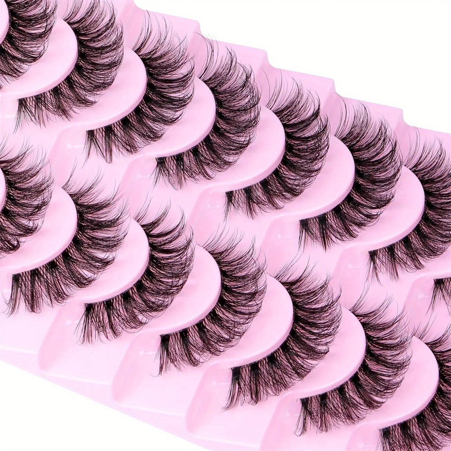 3Boxes(30Pairs)  False Eyelashes 3D Volume Strip Lashes D  with Clear Band Eye Lashes