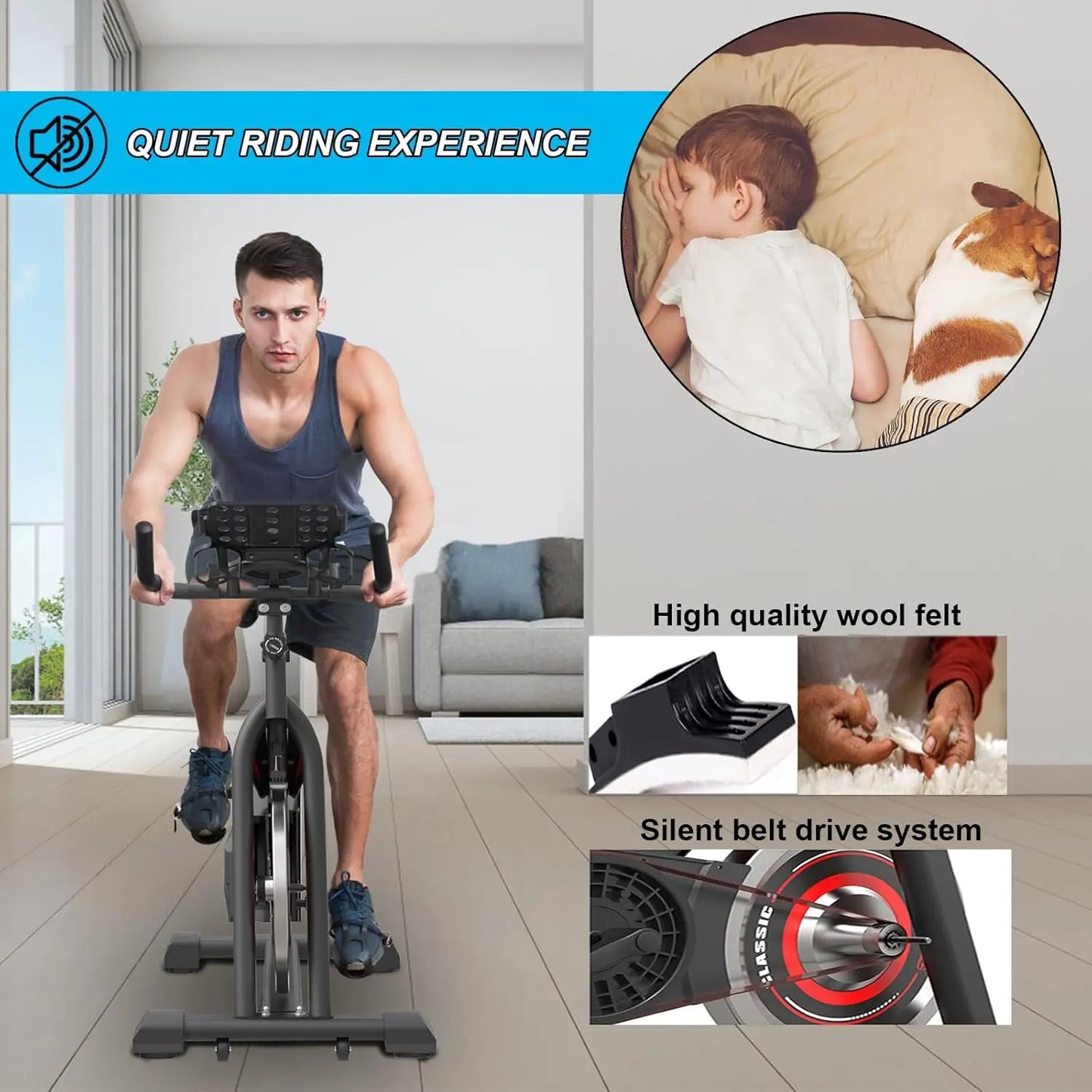 Stationary ,Exercise Bike  Indoor Cycling Bike for Home  Gym,
