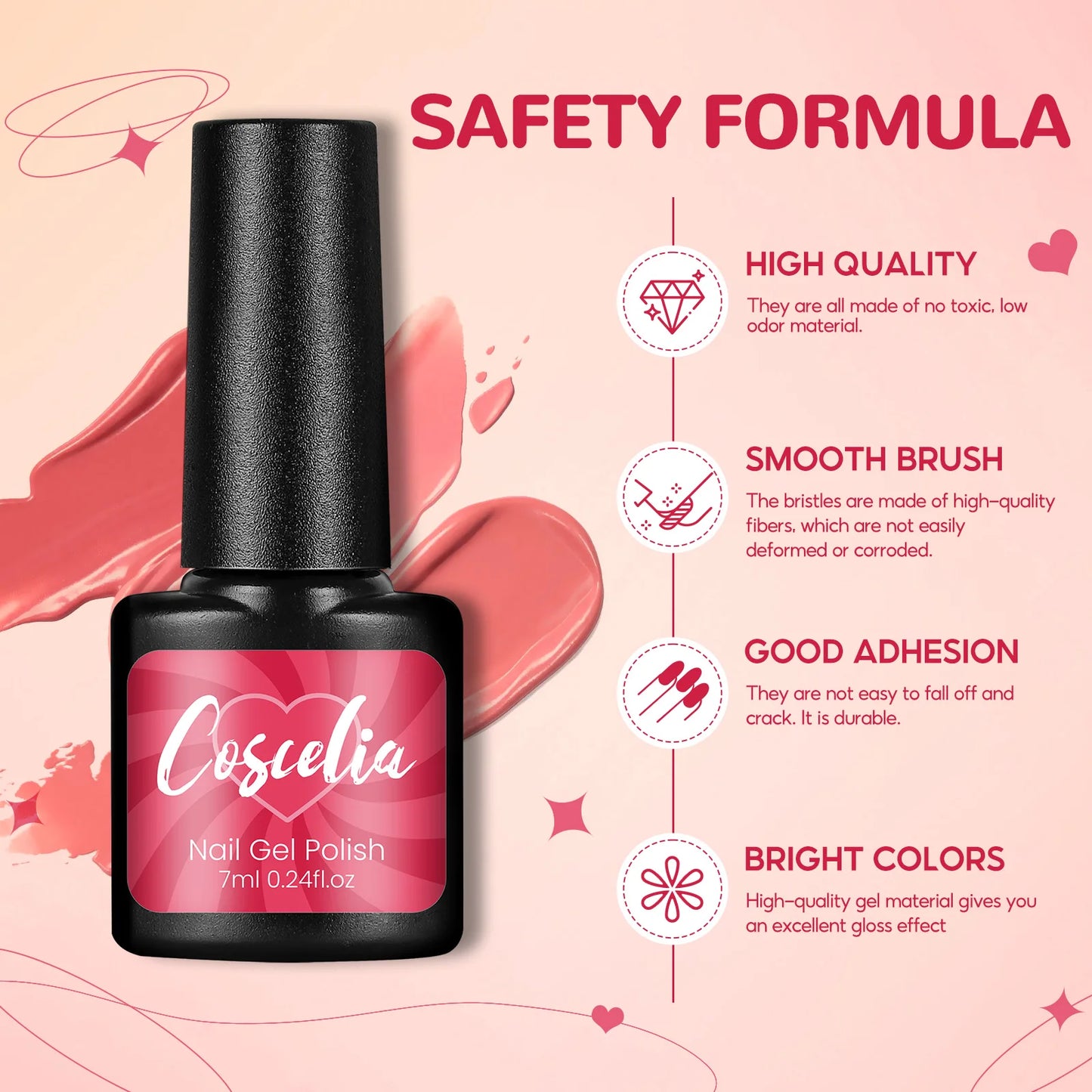 40 Colors Gel Nail Polish Set Glitter Pink Nude Red White Gel Polish Set 7ML Soak