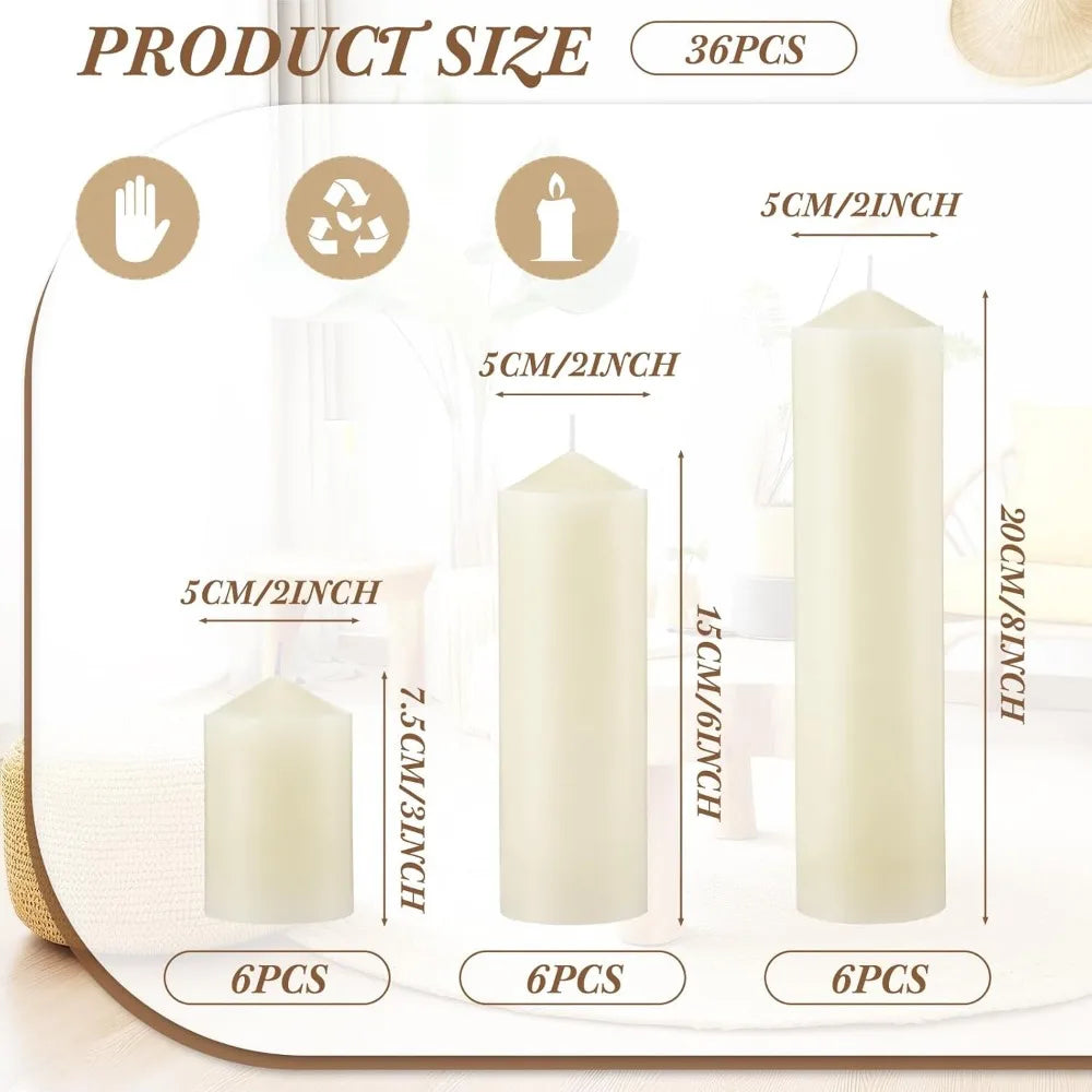 Candles Ivory Pillar Candle Bulk Long Burning Candles Clean Unscented