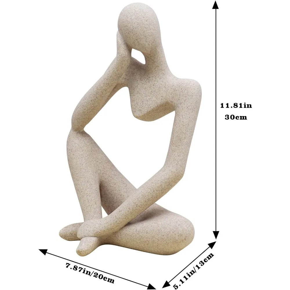 Sculptures Elegant Room Ornaments Sandstone Resin Thinker Statue