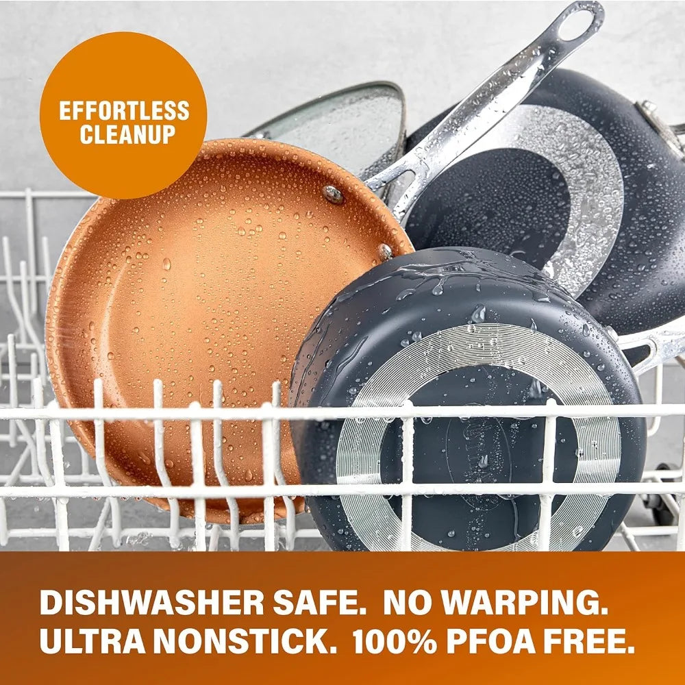 20 Pc Pots and Pans Set, Bakeware Set, Ceramic Cookware Set for Kitchen, Long Lasting Non Stick Pots