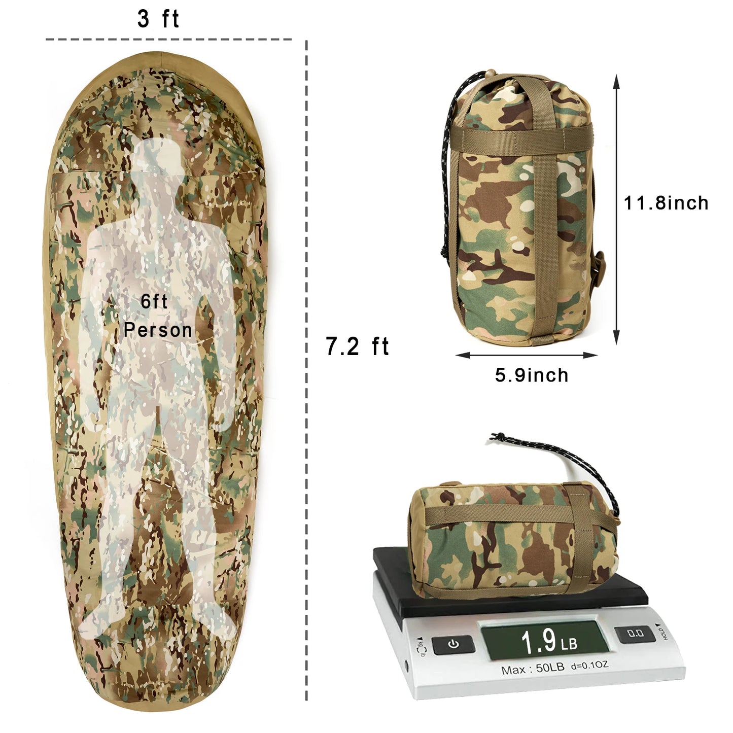 Military Modular Sleeping System Outdoor Camping Supplies Waterproof