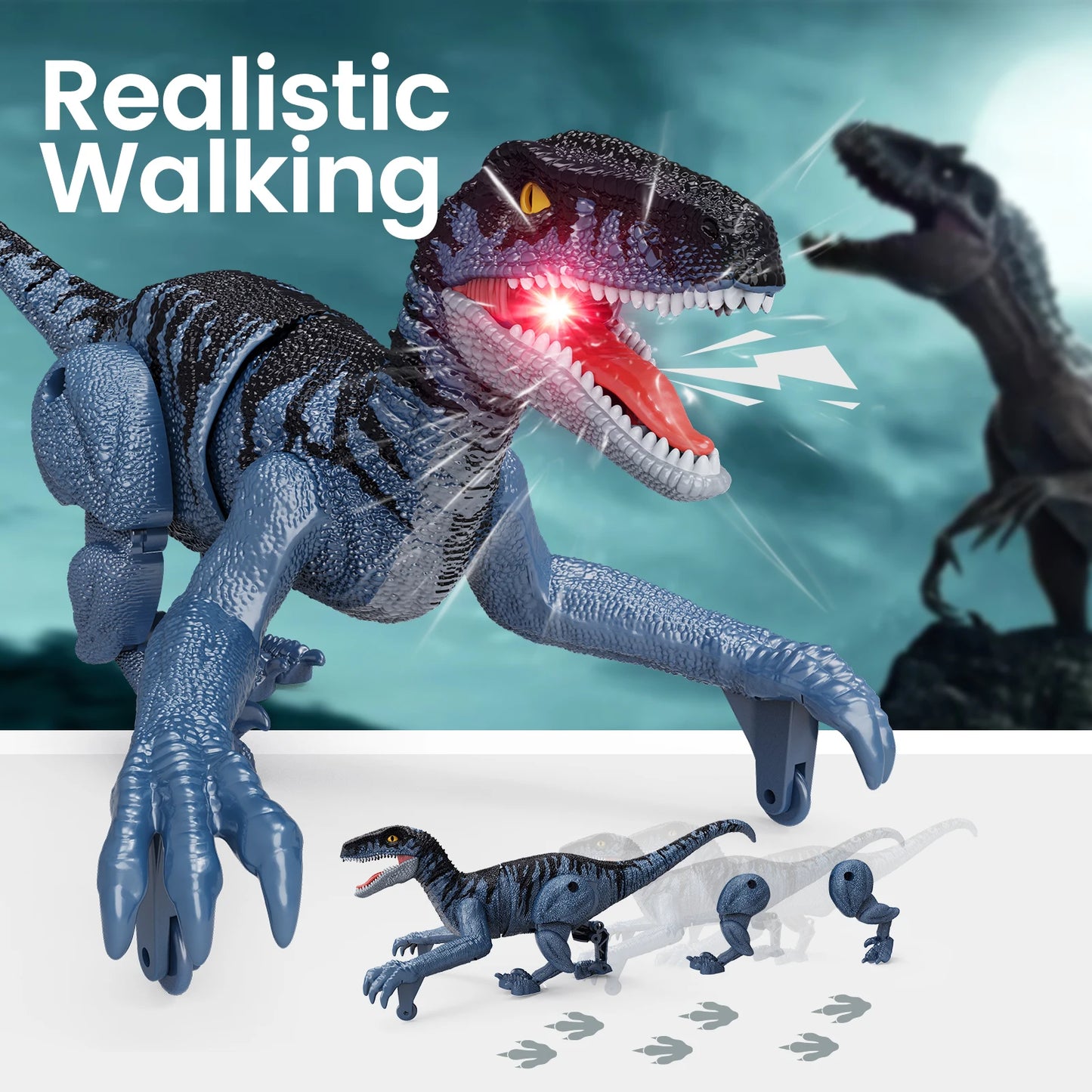 Remote Control Dinosaur, Mini  Walking RC Robot Dinosaur with Lights,  for Kids Boy Girl