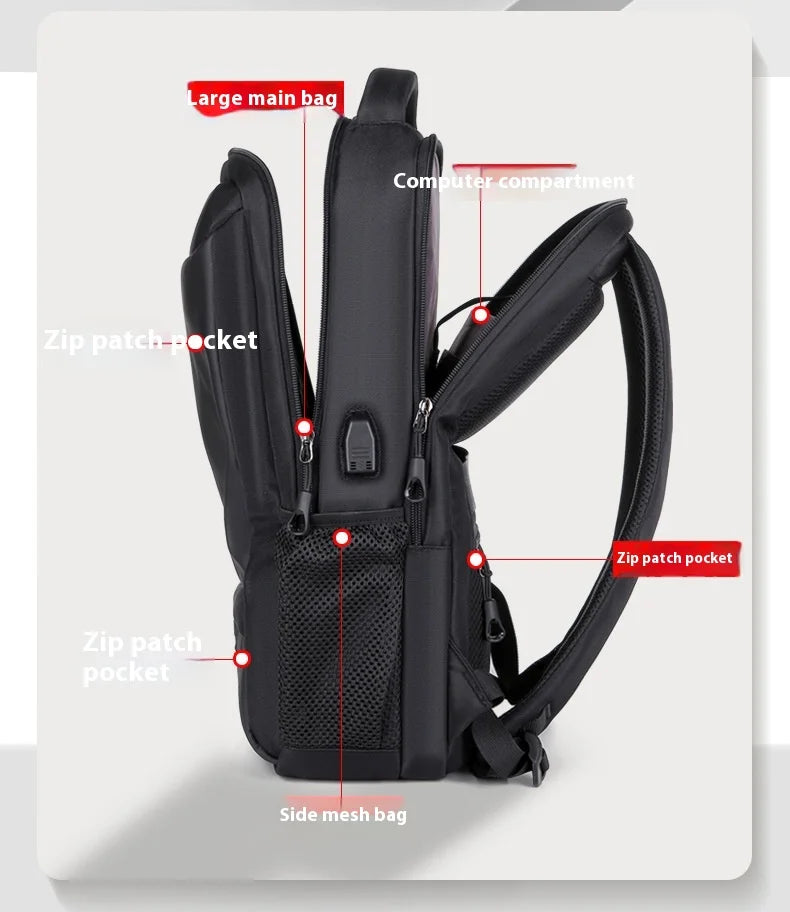 Men's Multi-functional Computer Backpack Simple Waterproof Large Capacity