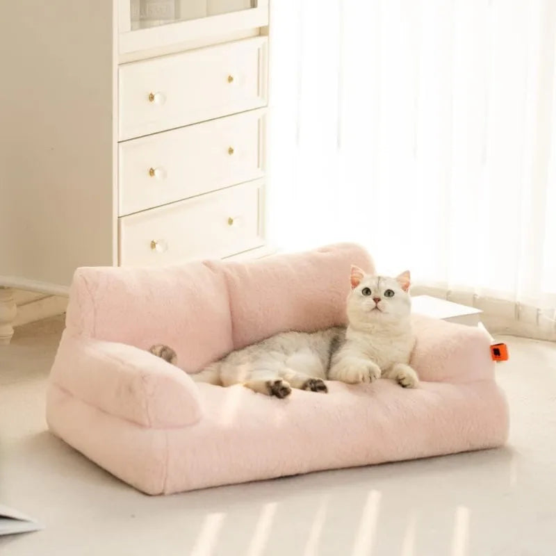 Pet Couch Bed, Washable Cat Bed Small Dogs up to 25 lbs, Non-Slip Bottom,