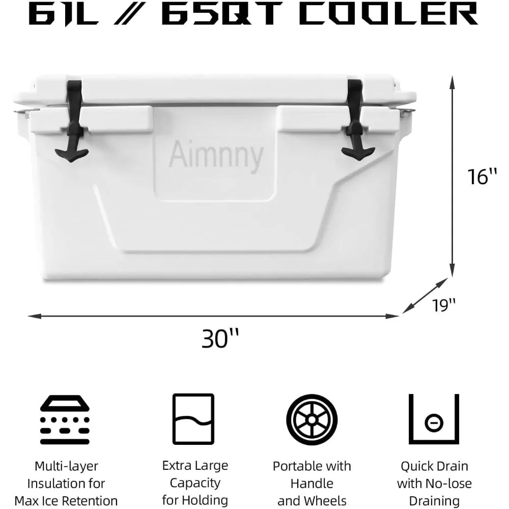 Portable Cooler Box 65QT, Extra Large Capacity Insulated Ice Chest