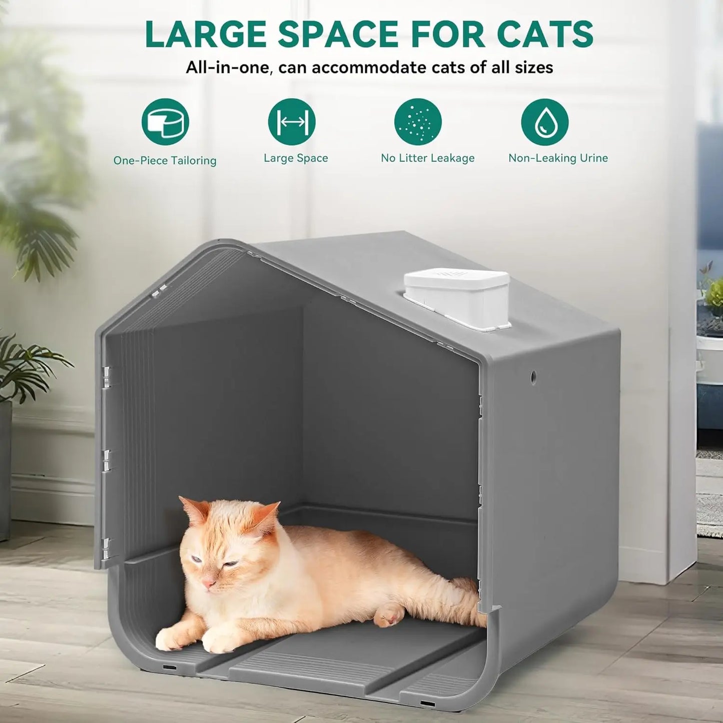 Extra Large  Cat Litter Box with Mat and Litter Scoop Odorless Anti-Splashing