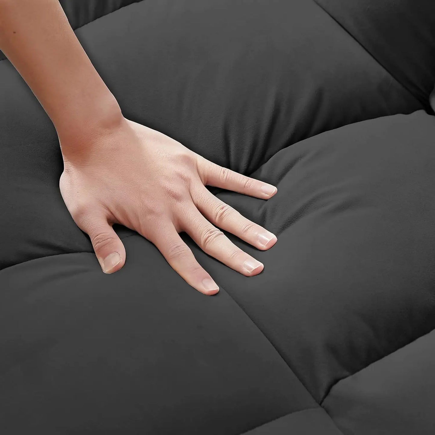 Modern Convertible Sleeper Sofa Bed, Seat Lounge Sofa w/Reclining Backrest