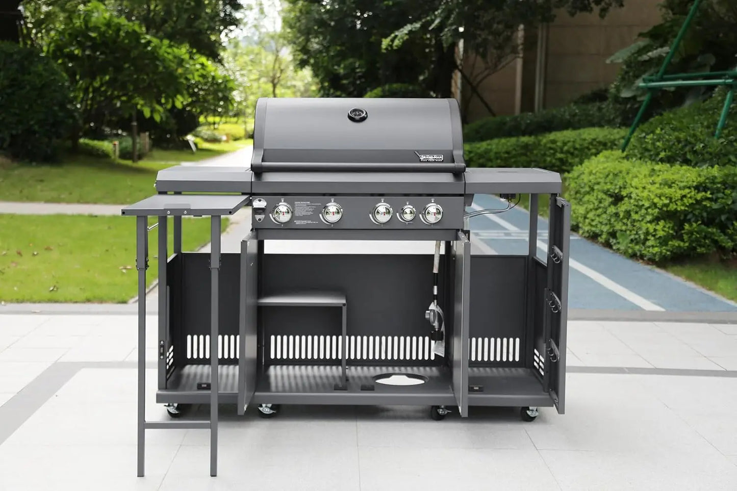 Outdoor  Grill & Storage Cabinets, 52000 BTU Patio Garden Cooking Propane Gas