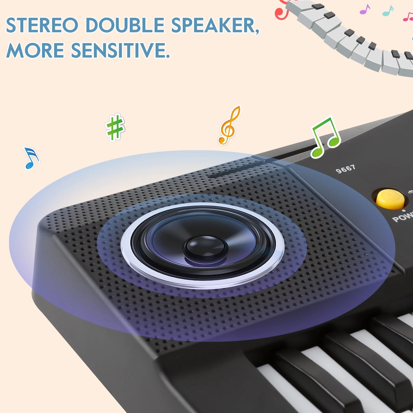 Kids Piano Keyboard 37 Keys Electronic Musical Multi Functional with Microphone USB Dual Speakers