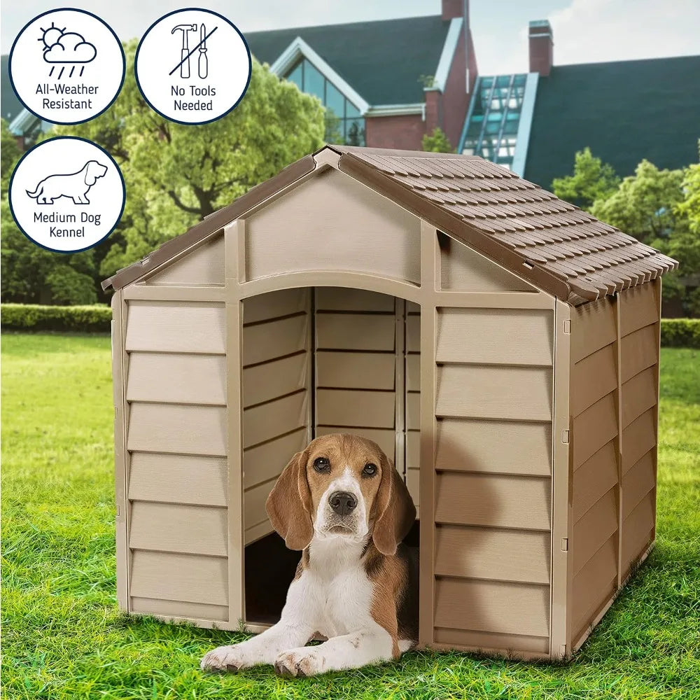 Small Dog Kennel: 1 Outdoor Plastic Pet House