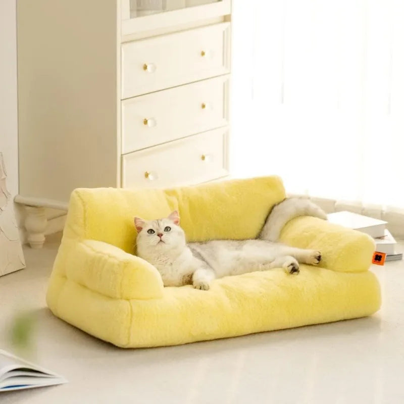 Pet Couch Bed, Washable Cat Bed Small Dogs up to 25 lbs, Non-Slip Bottom,
