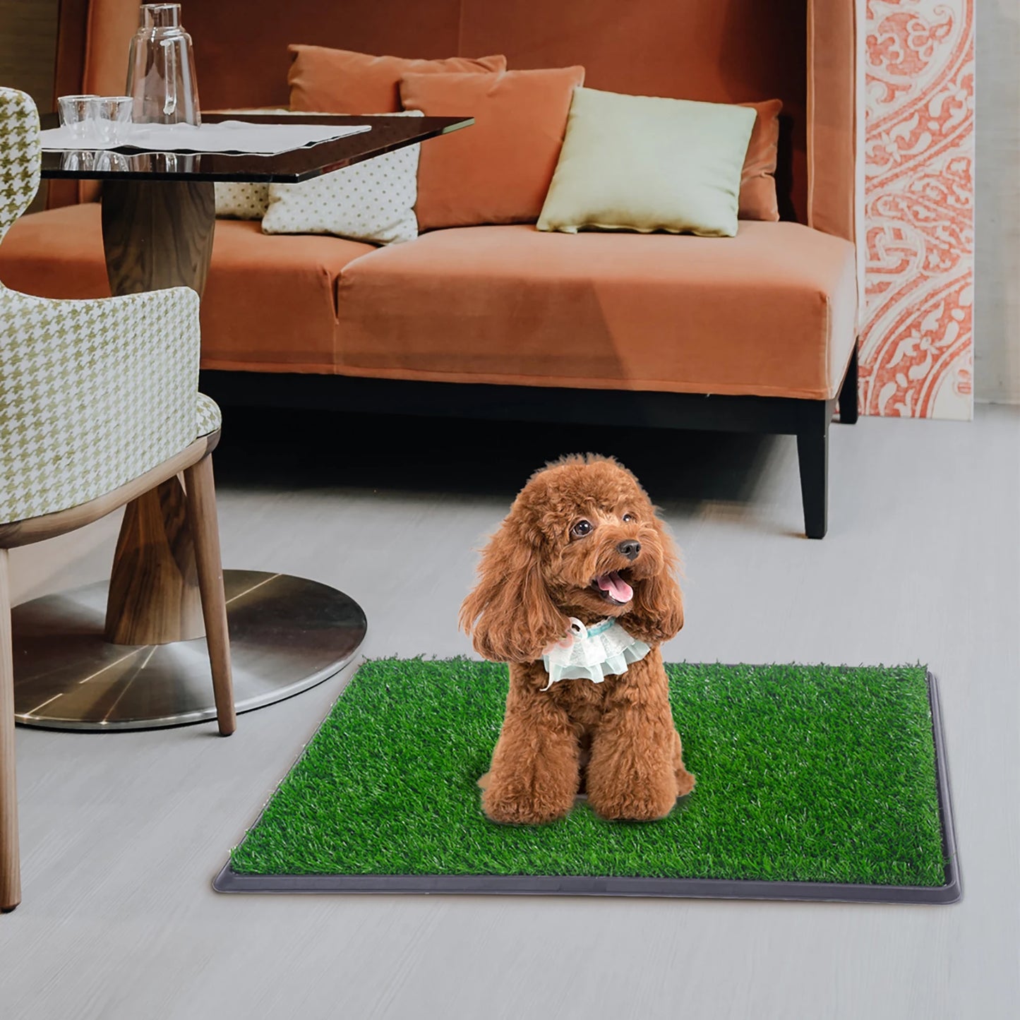 2PCS Realistic Artificial Grass Rug for Pet Potty Training,