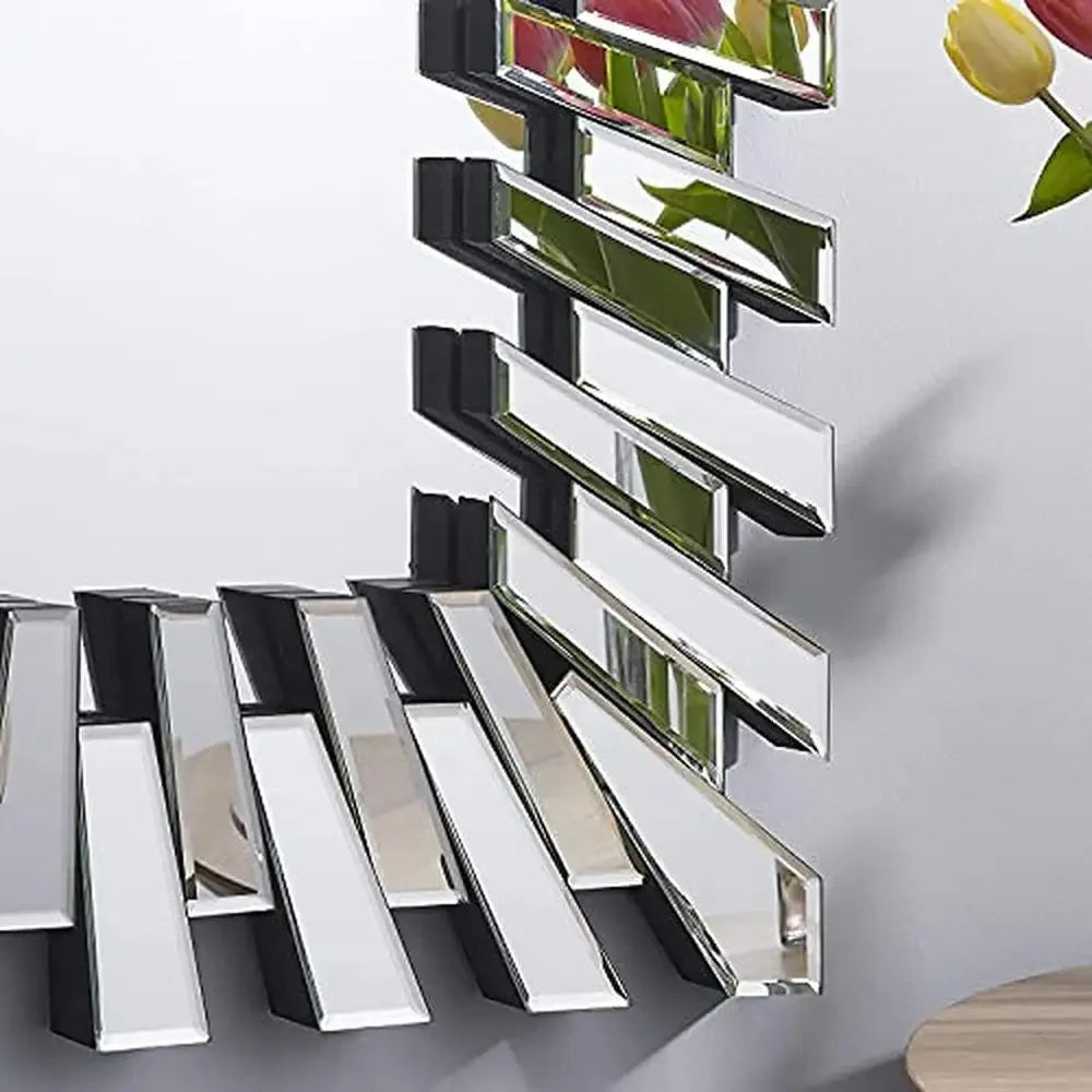 Silver Mirror Large 40" Wall Decor Modern Glass Wall Mirror Decorative