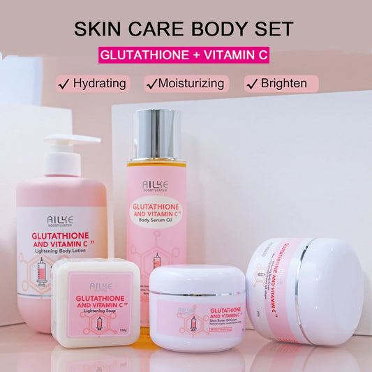 Whitening Remove Black Spots Facial Skin Care Lotion Moisturizing Cream Body Glutathion Vitamin C Black Skin Face New Set