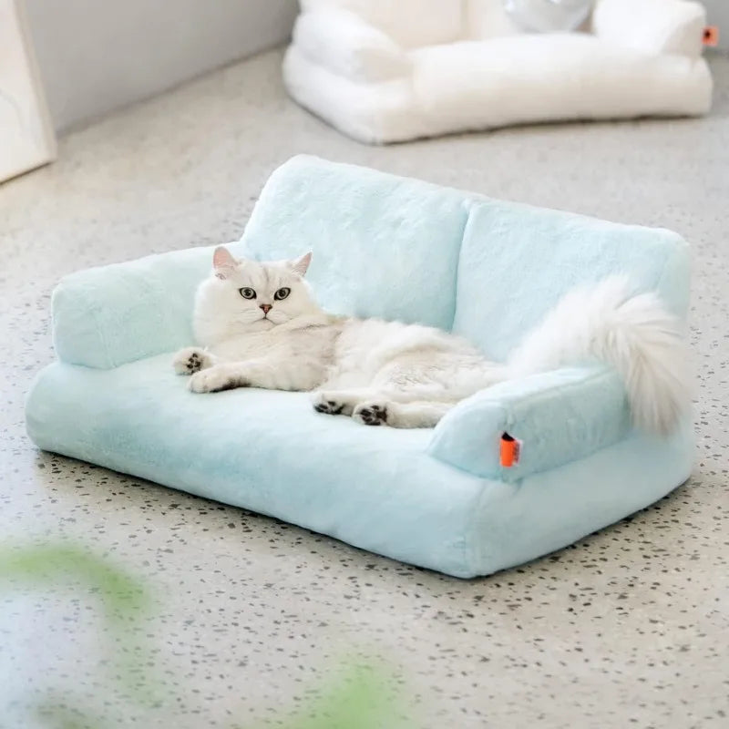 Pet Couch Bed, Washable Cat Bed Small Dogs up to 25 lbs, Non-Slip Bottom,
