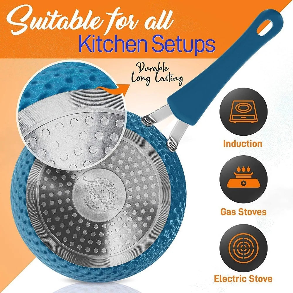 11 Pc Pots and Pans Set Non Stick Cookware with Ceramic Coating,