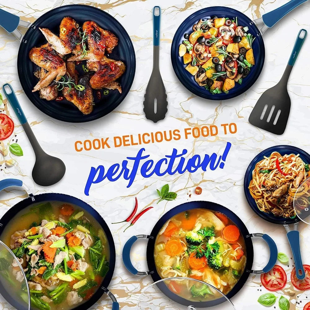 11 Pc Pots and Pans Set Non Stick Cookware with Ceramic Coating,