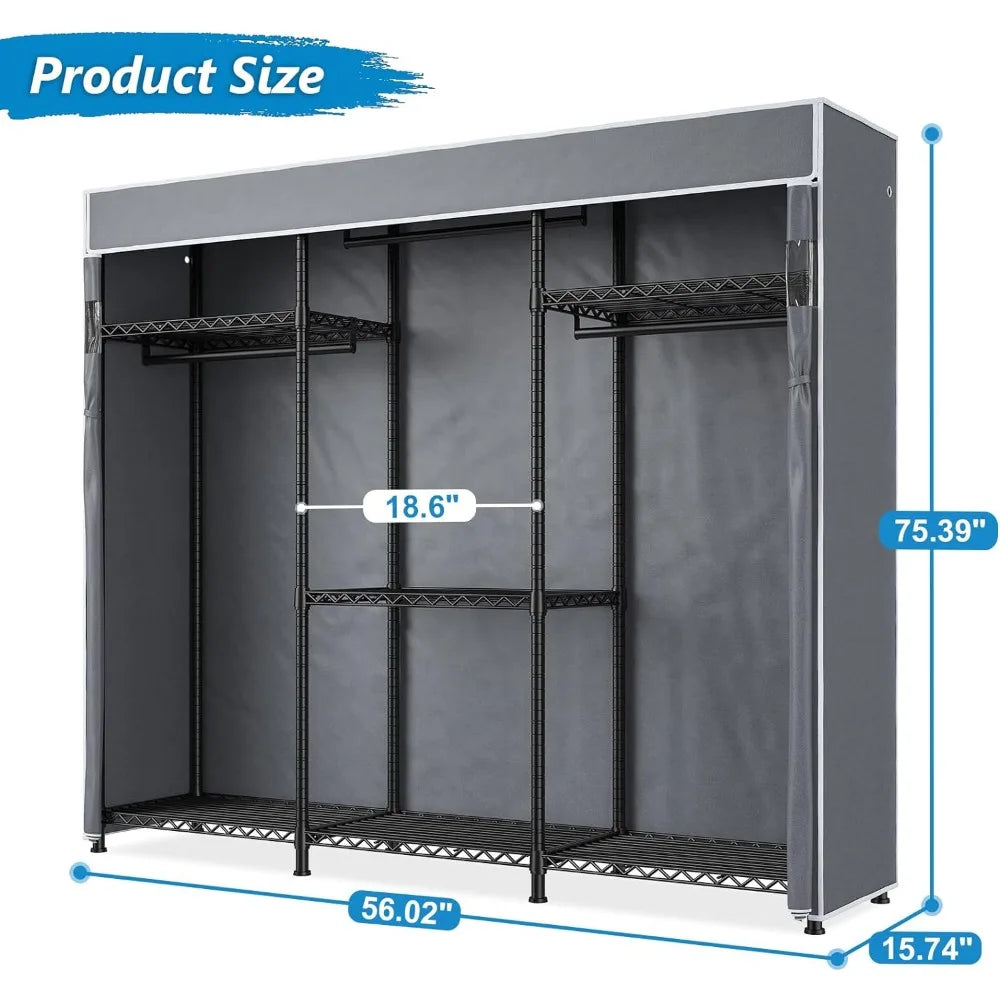 Clothes Rack, 8 Adjustable Feet, Load Capacity Up To 795 Lbs