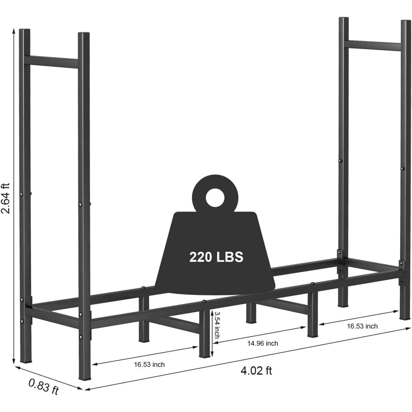 Heavy Duty Outdoor Firewood Rack Adjustable Holder