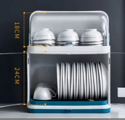 Kitchen Dish Drying Rack Drain 2-Layer Bowl Cup Plate Dish Drying Drainer
