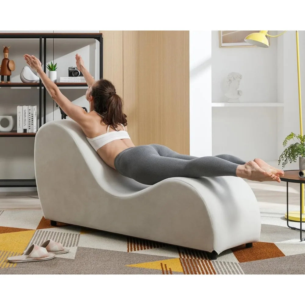 Chaise Lounge, Curved Yoga Chaise Lounge for Adults Relaxing Stretching and Exercising Indoor Meditation