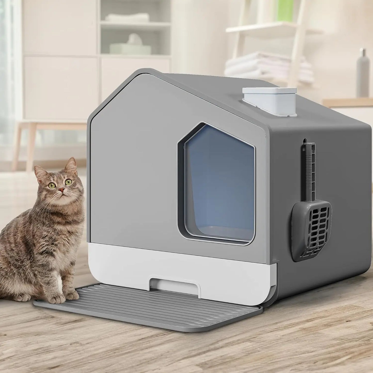 Extra Large  Cat Litter Box with Mat and Litter Scoop Odorless Anti-Splashing