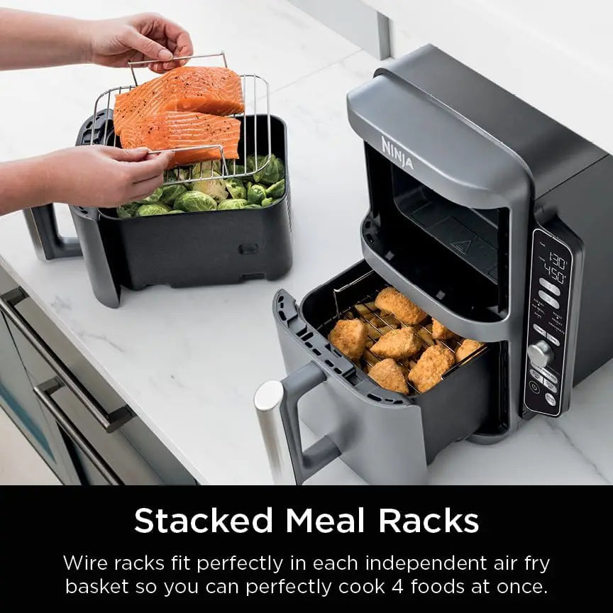 DoubleStack XL 2-Basket Air Fryer, Double Stack  Cooks 4 Foods at Once, Compact , 10 QT,